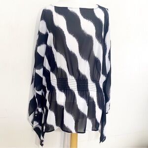 Michael Michael Kors NWT Striking Print Shirred Waist Caftan Style Blouse 2X